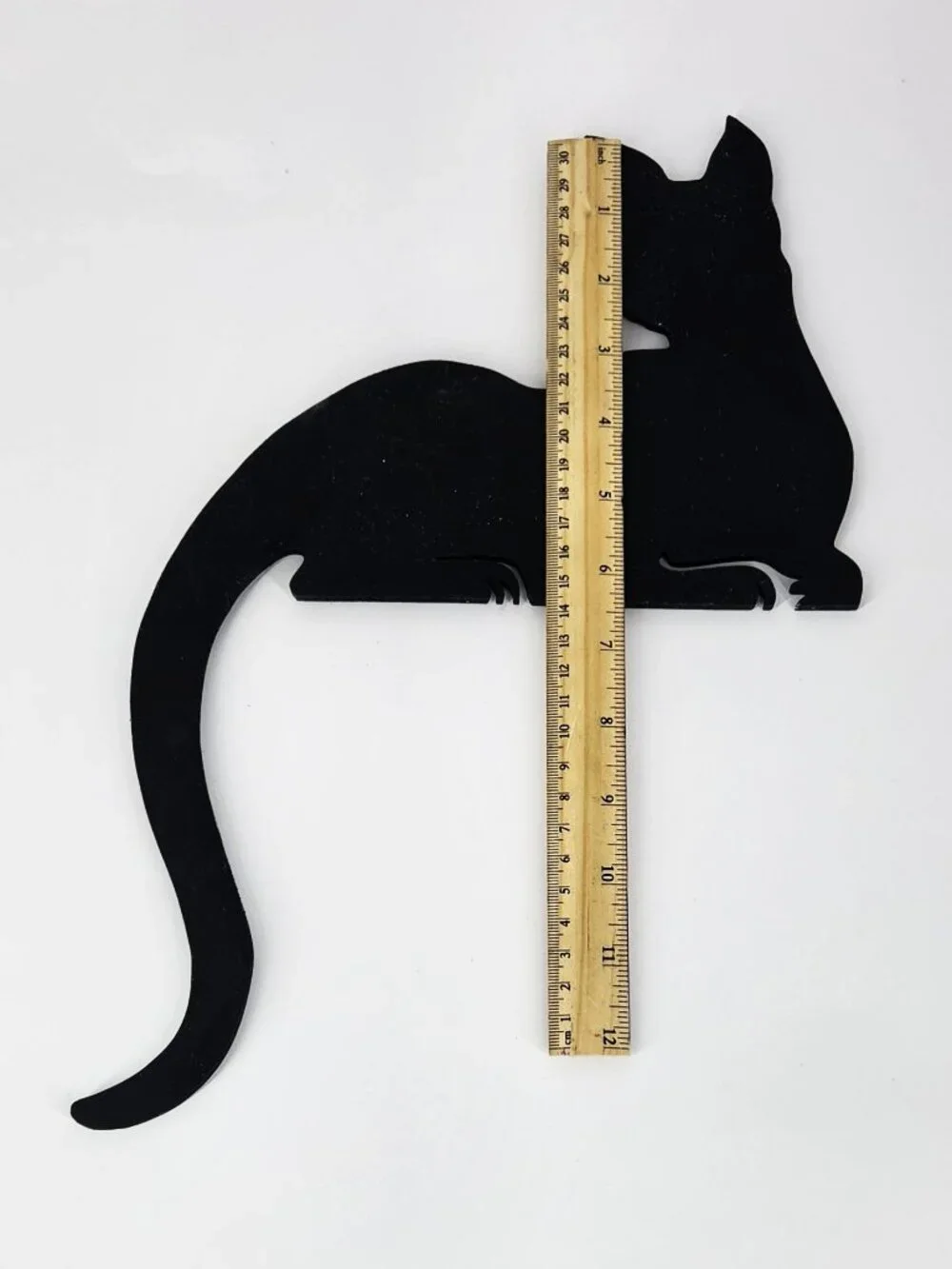 Pair VTG Silhouette Black Cats Door Topper Handmade Wood Doorframe Decor Hangers